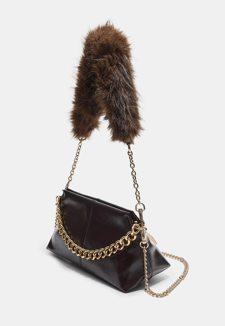 bolso bandolera asa efecto pelo