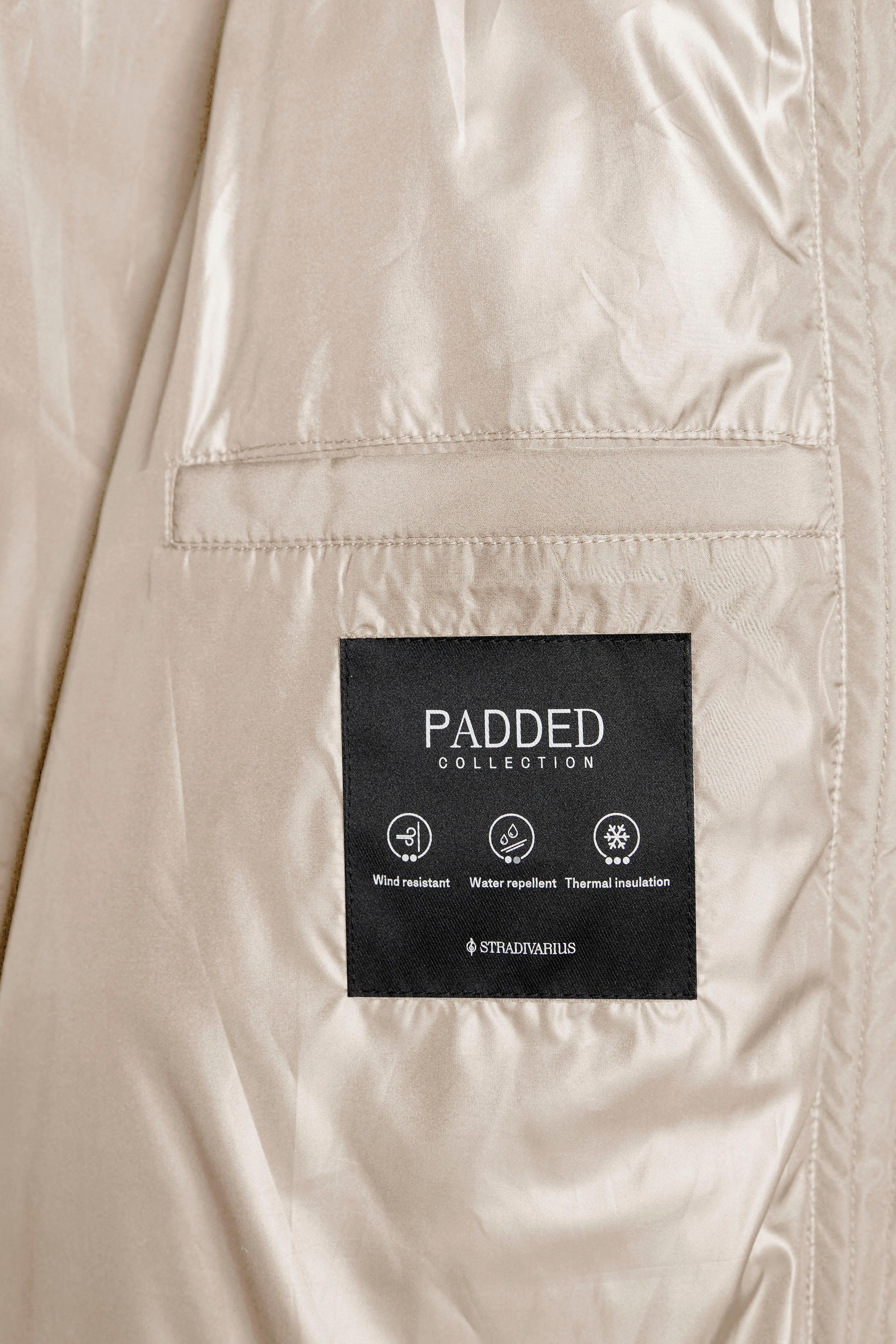 Puffer jacket with hood — Stone