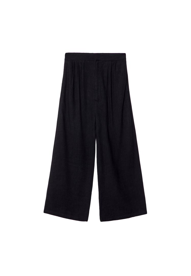 Keten karışımlı culotte pantolon_3