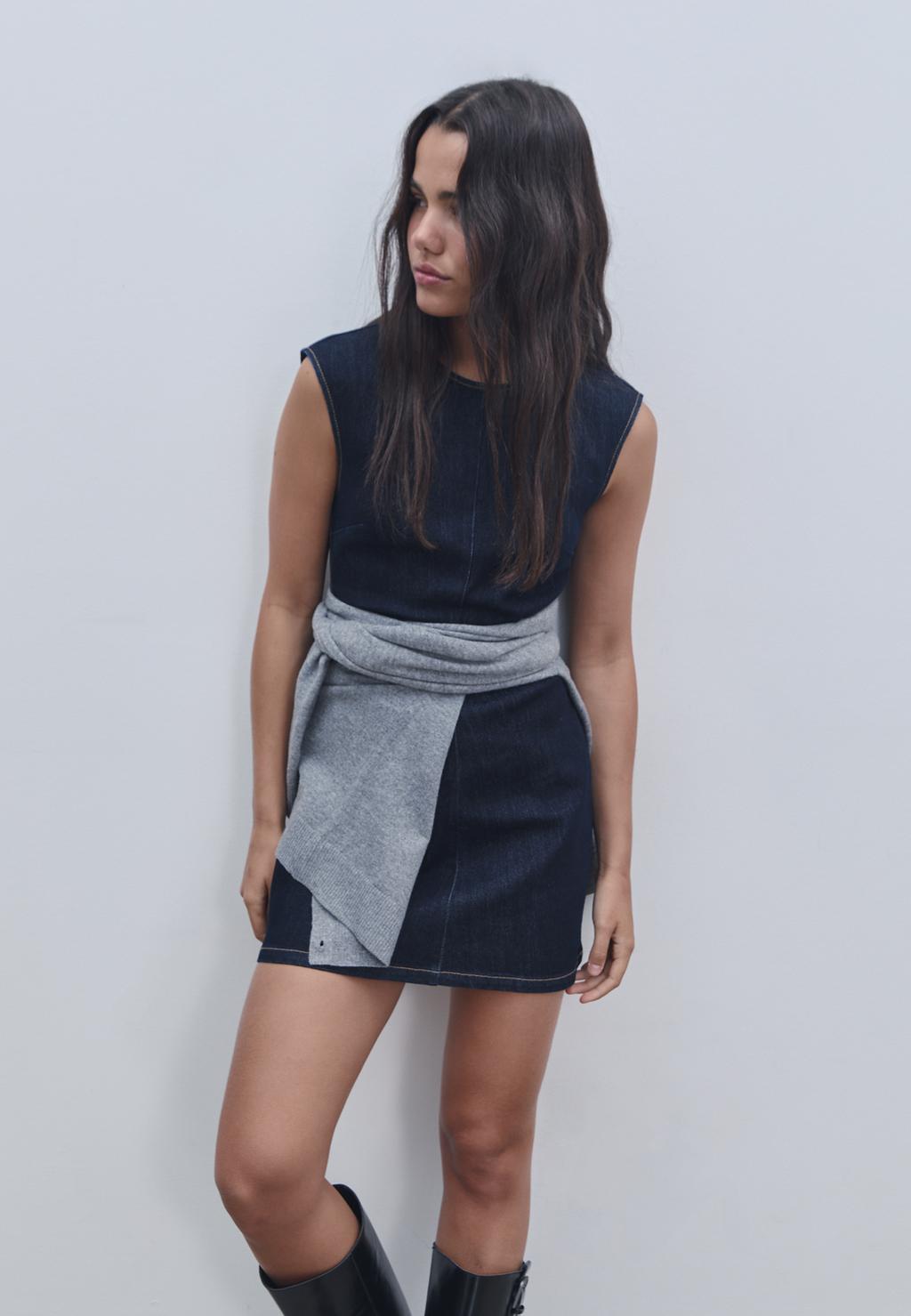 Short denim dress