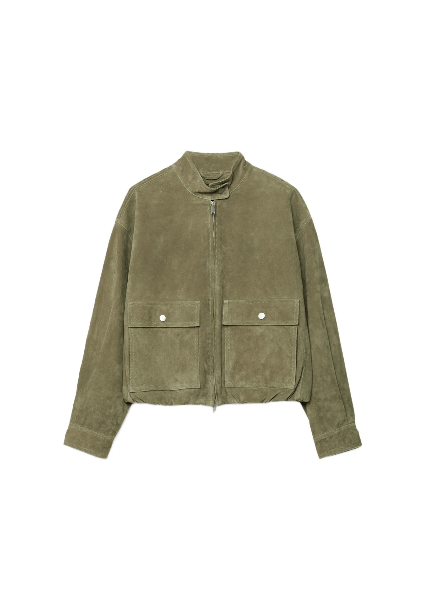 Leather jacket with pockets — Khaki