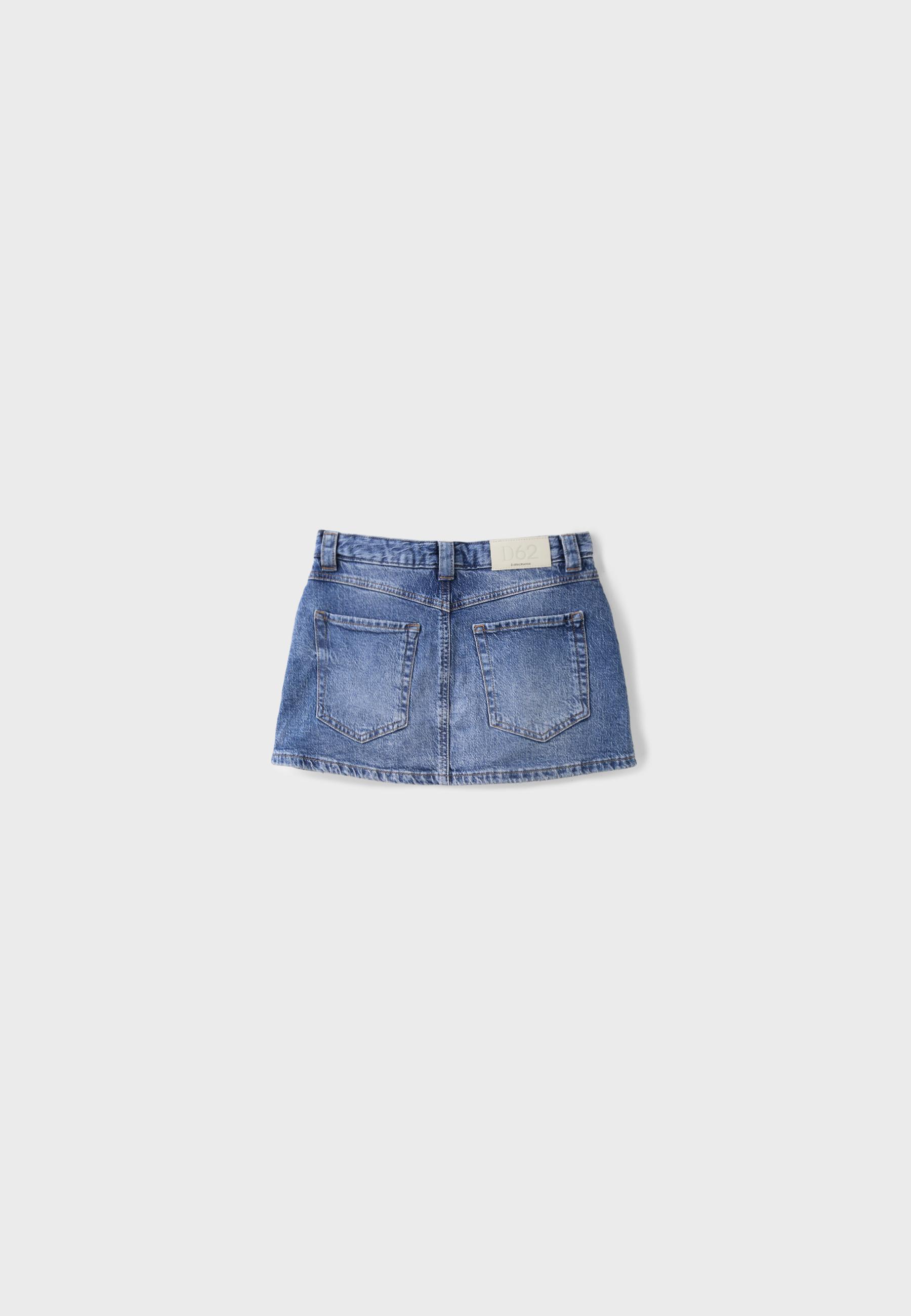 D62 denim skort — MEDIUM DENIM WASH