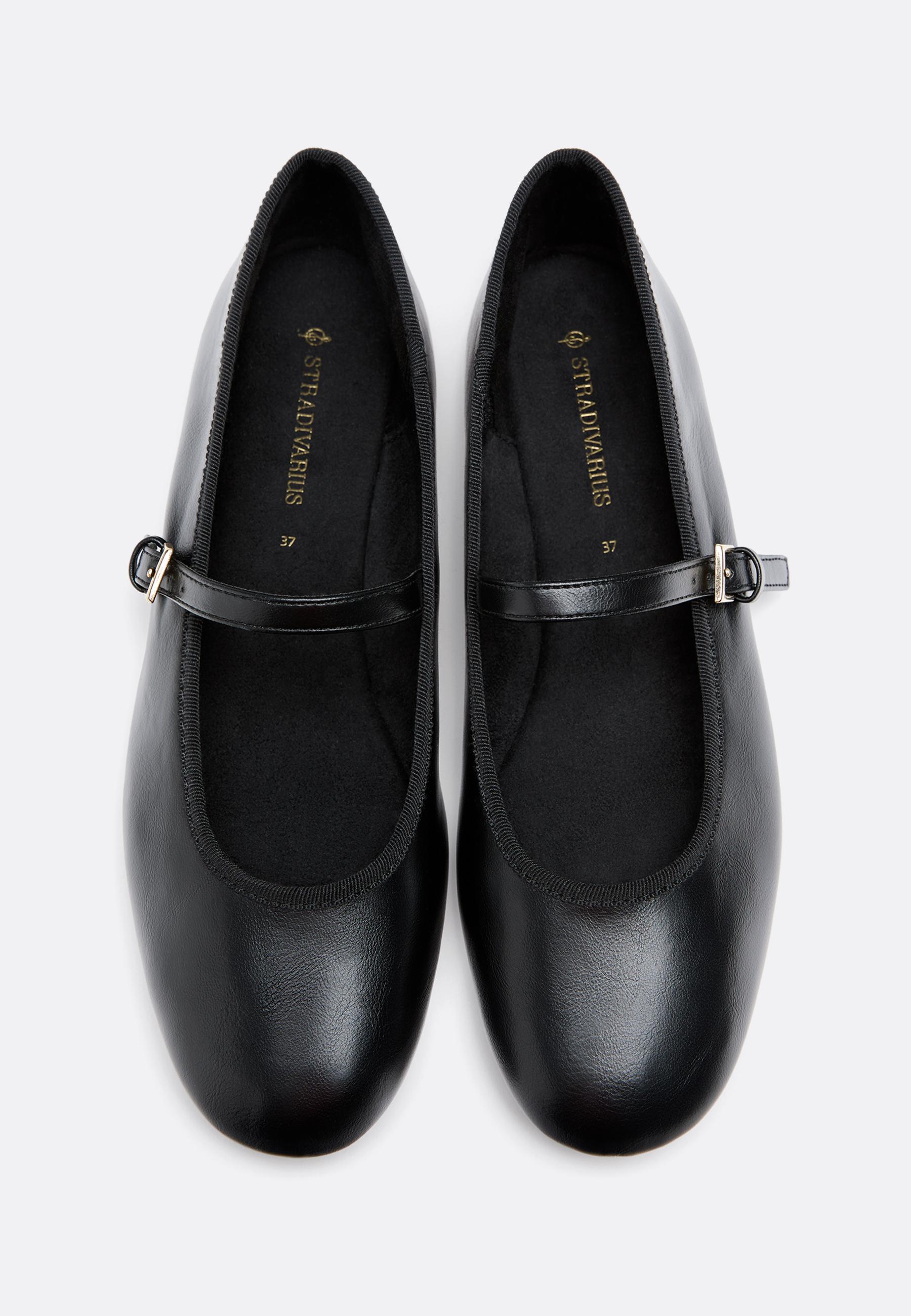 Basic Mary Jane ballet flats — BLACK
