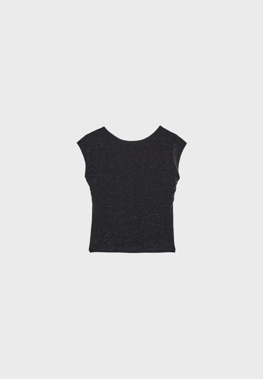 Camiseta espalda descubierta brillos