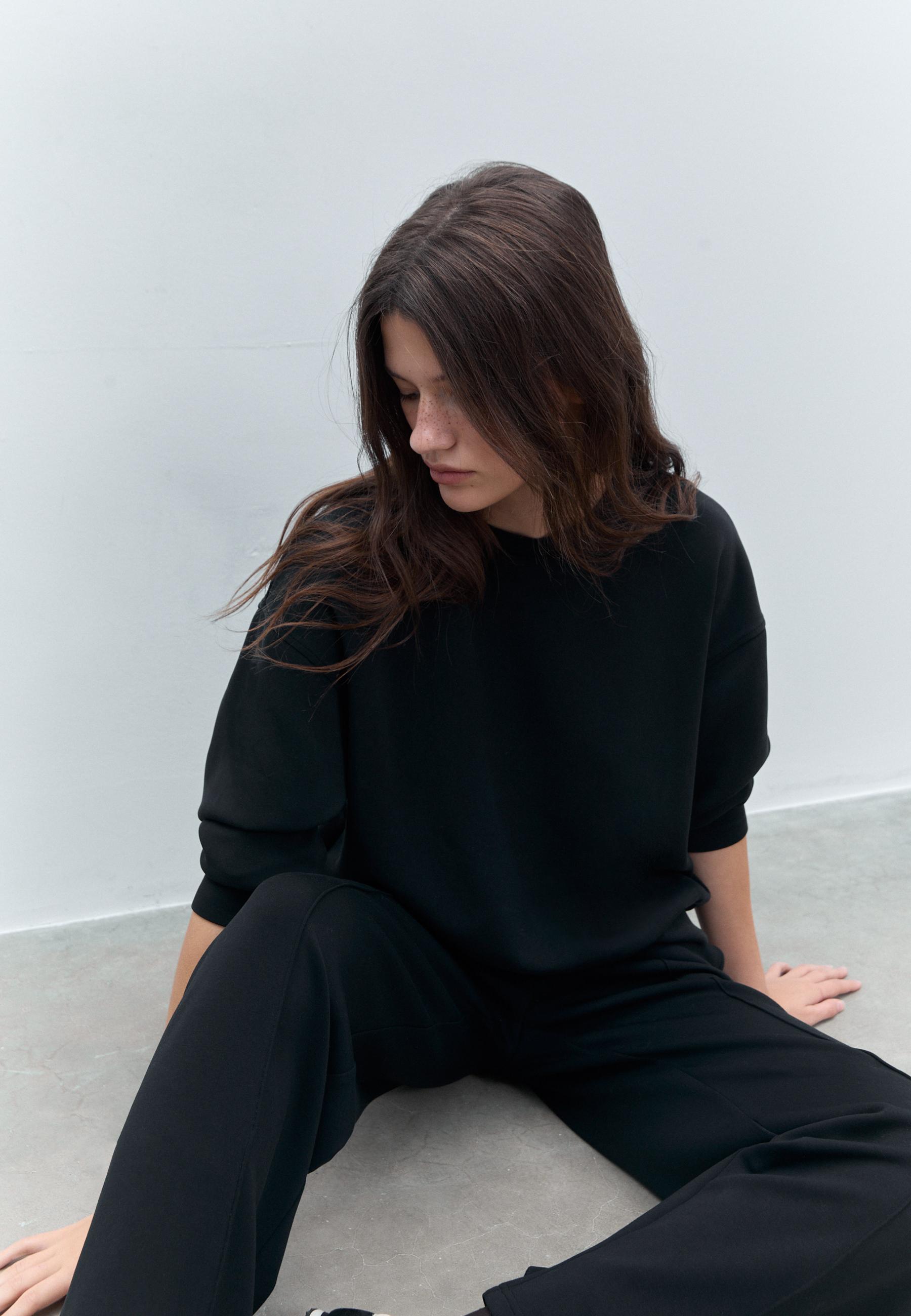 Pantalon wide leg à nervures et toucher doux