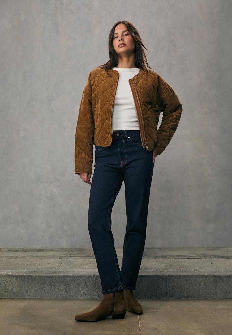 Stradivarius D10 Τζιν Mom Slim Fit Σκούρο Μπλε 36