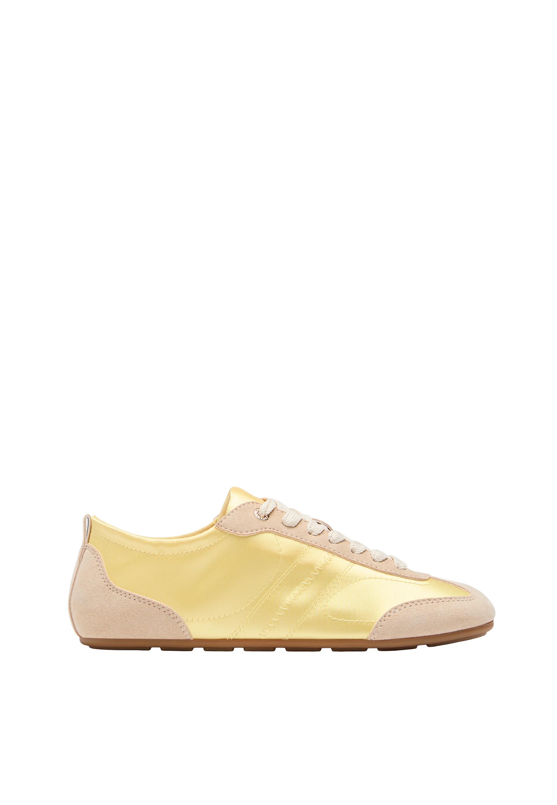 Satin finish flat slippers — YELLOW