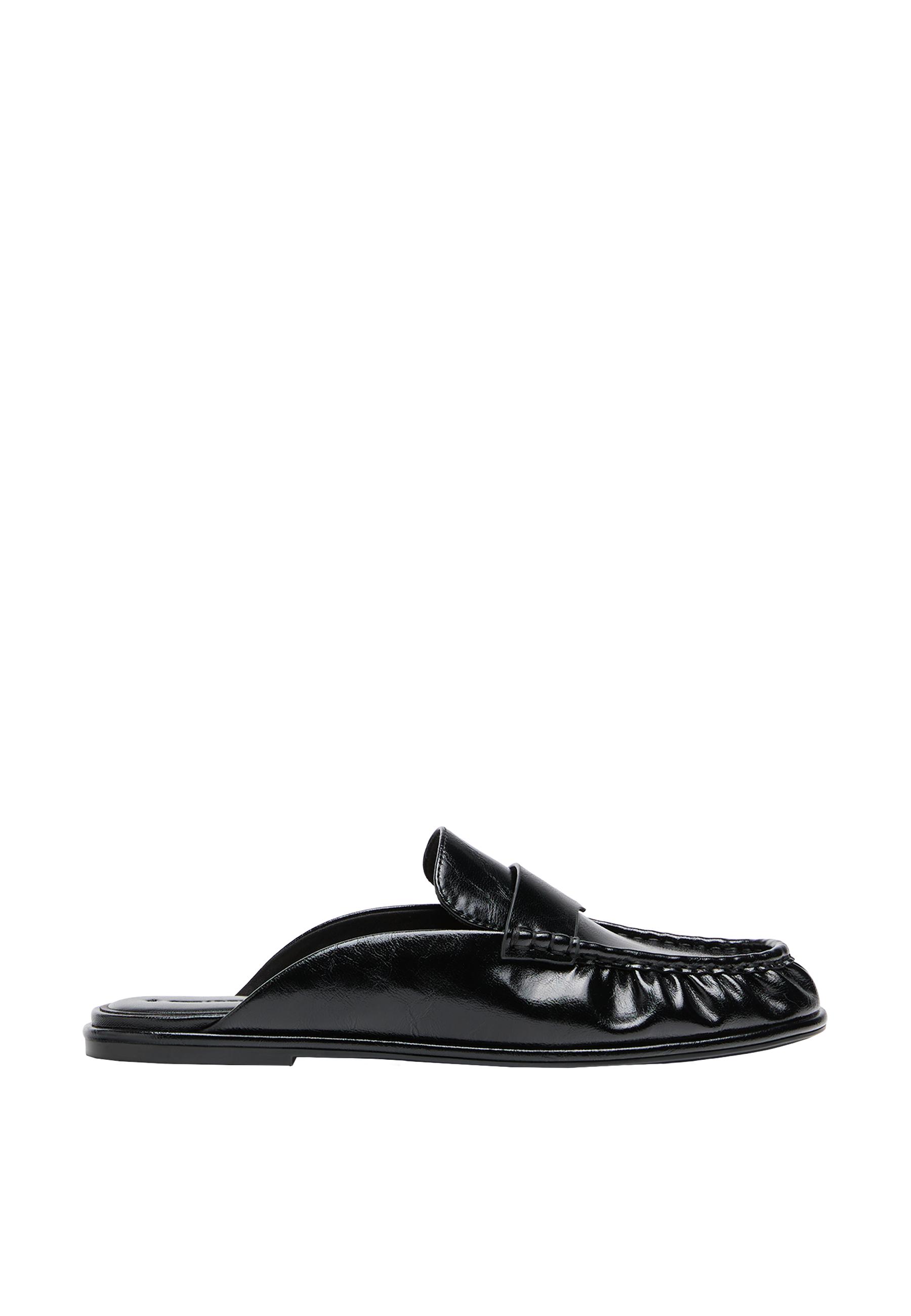 Soft slingback loafers — BLACK