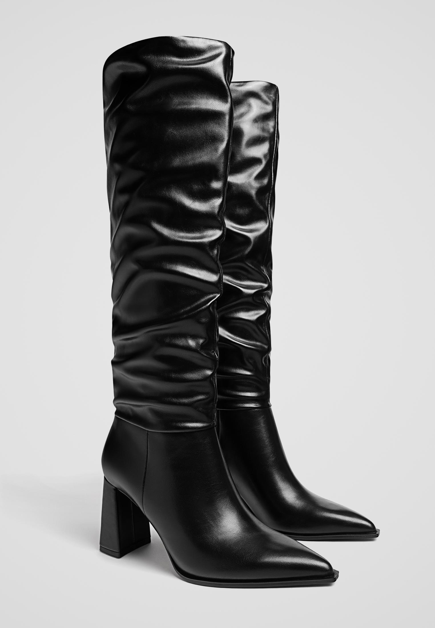 Leather knee high boots canada hotsell