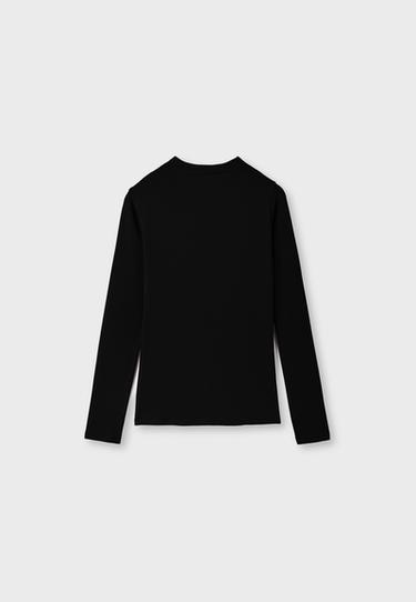 Basic funnel neck T-shirt — Black 8