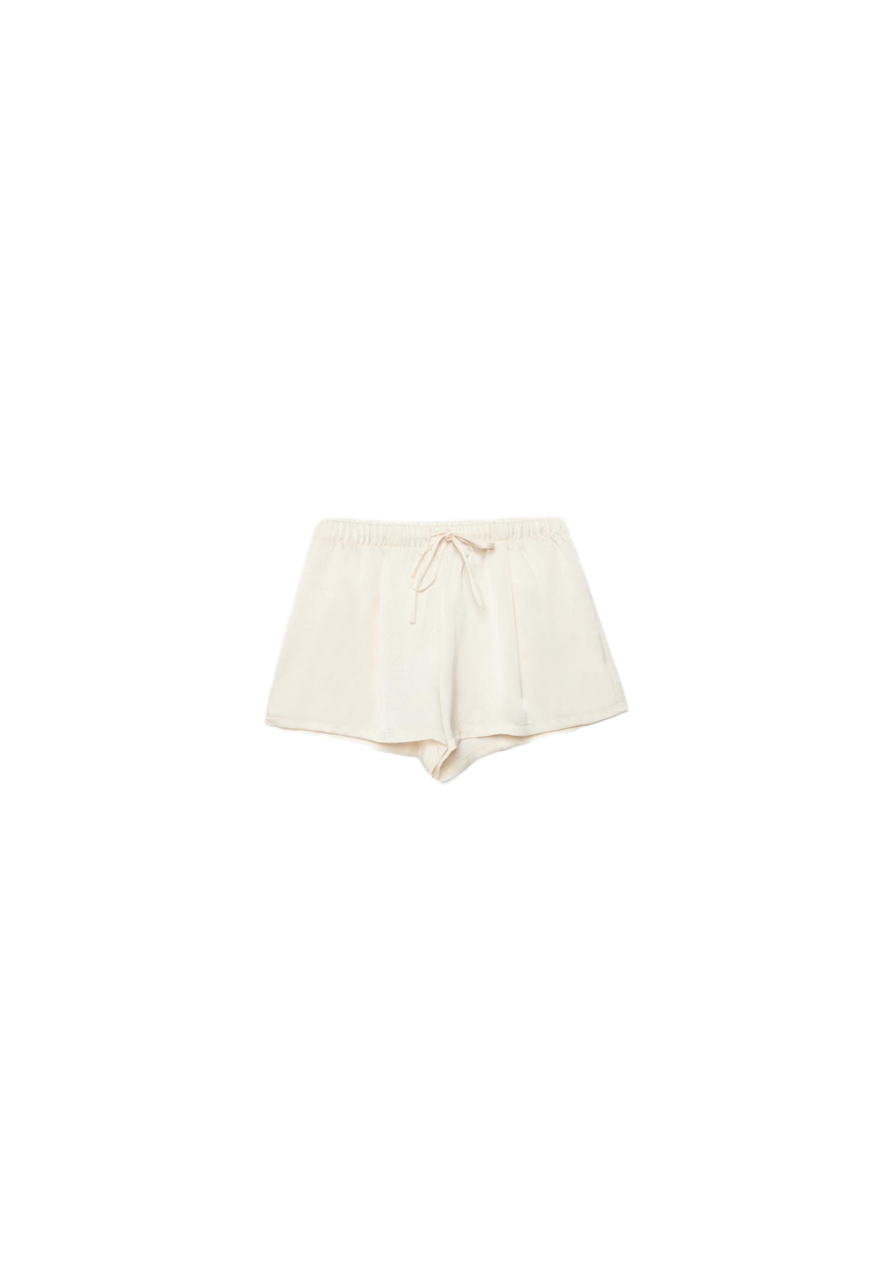Satin finish shorts — Ecru