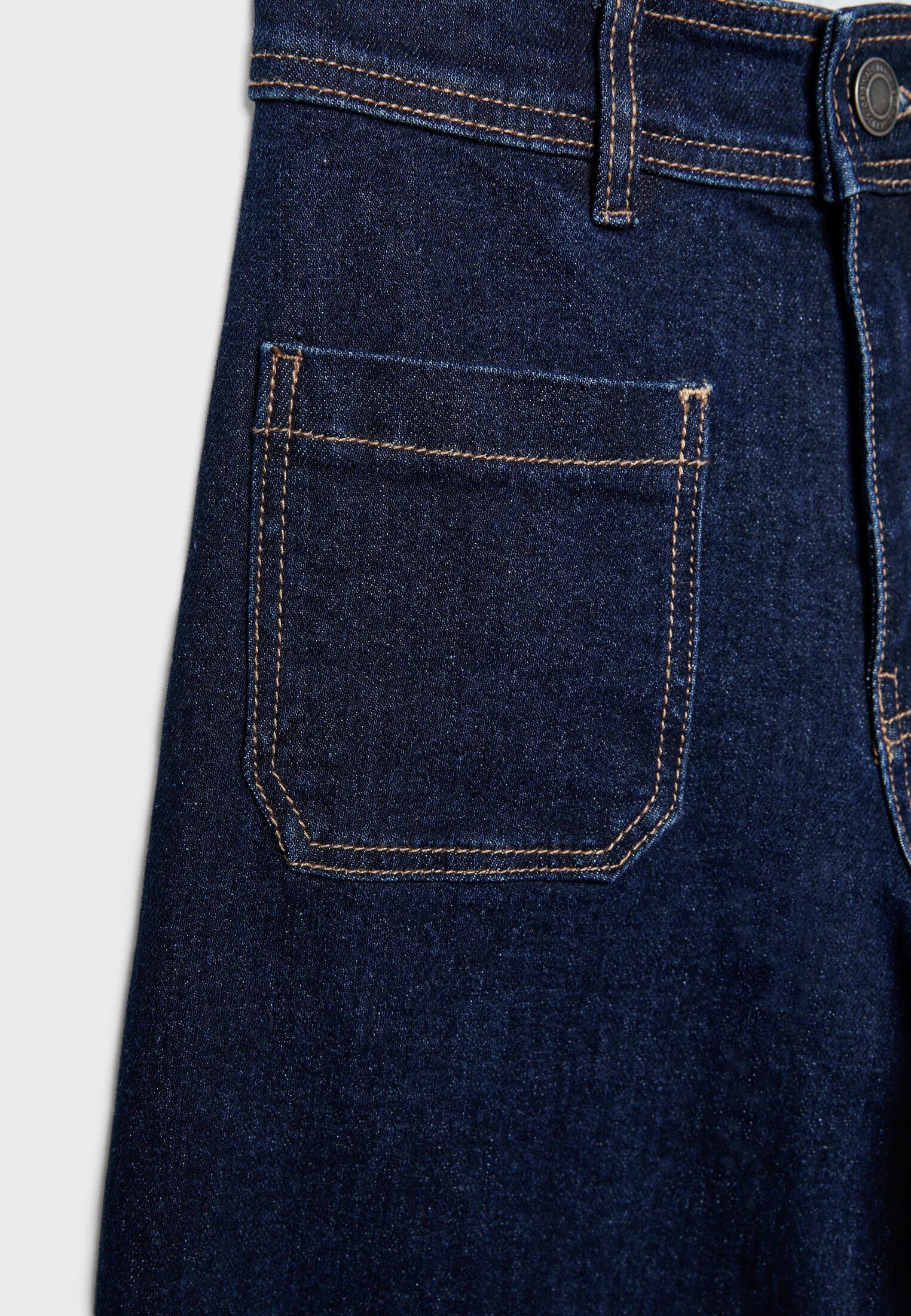 Straight-leg jeans with pockets — RINSE BLUE DENIM