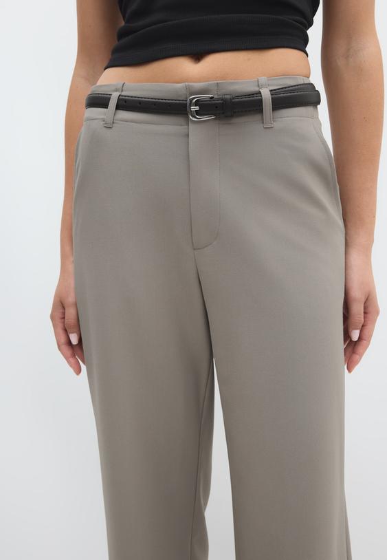 pantalon fluide droit avec ceinture