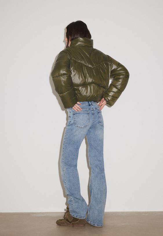 highneck cropped puffer jacket