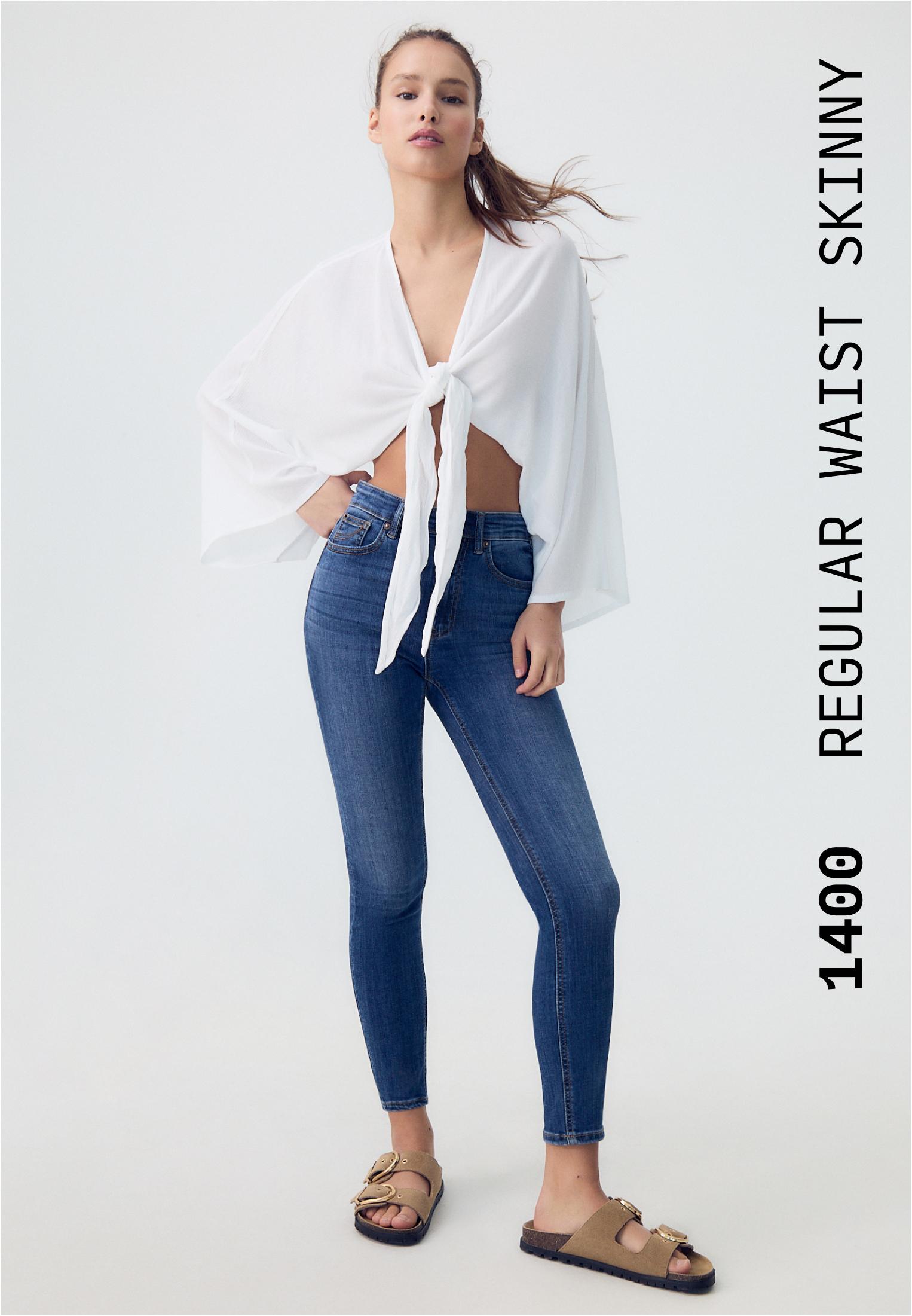D07 High-waist skinny jeans — OVERDYED BLUE DENIM