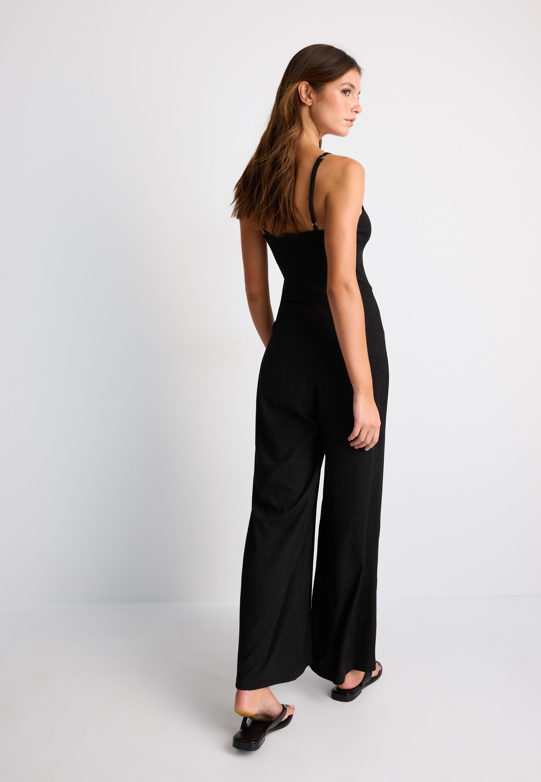 Flowing strappy jumpsuit — Black