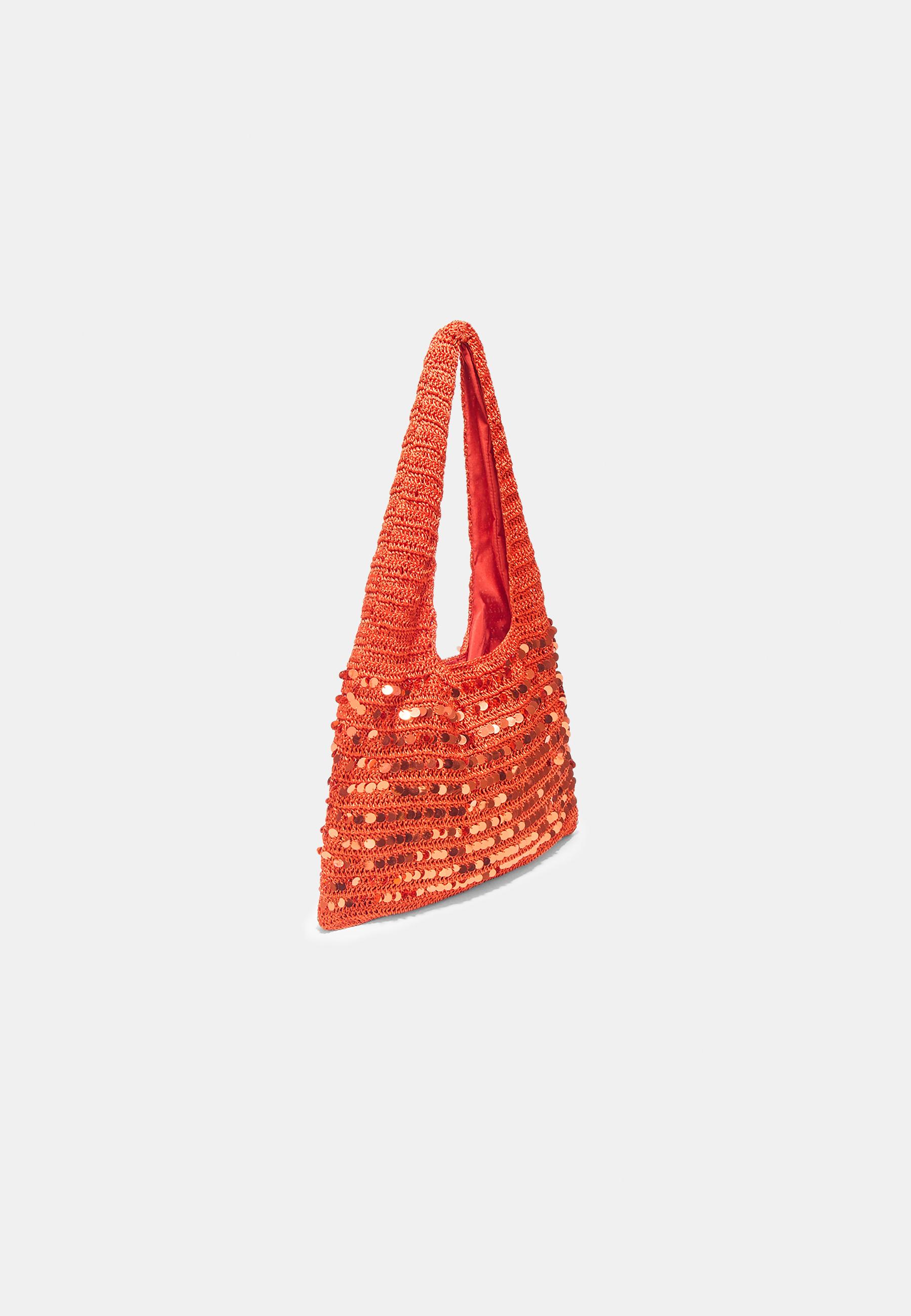 Sequin shoulder bag — Orange