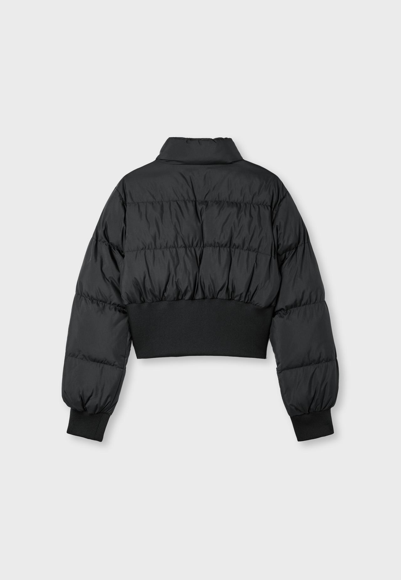 Corset detail puffer jacket — Black