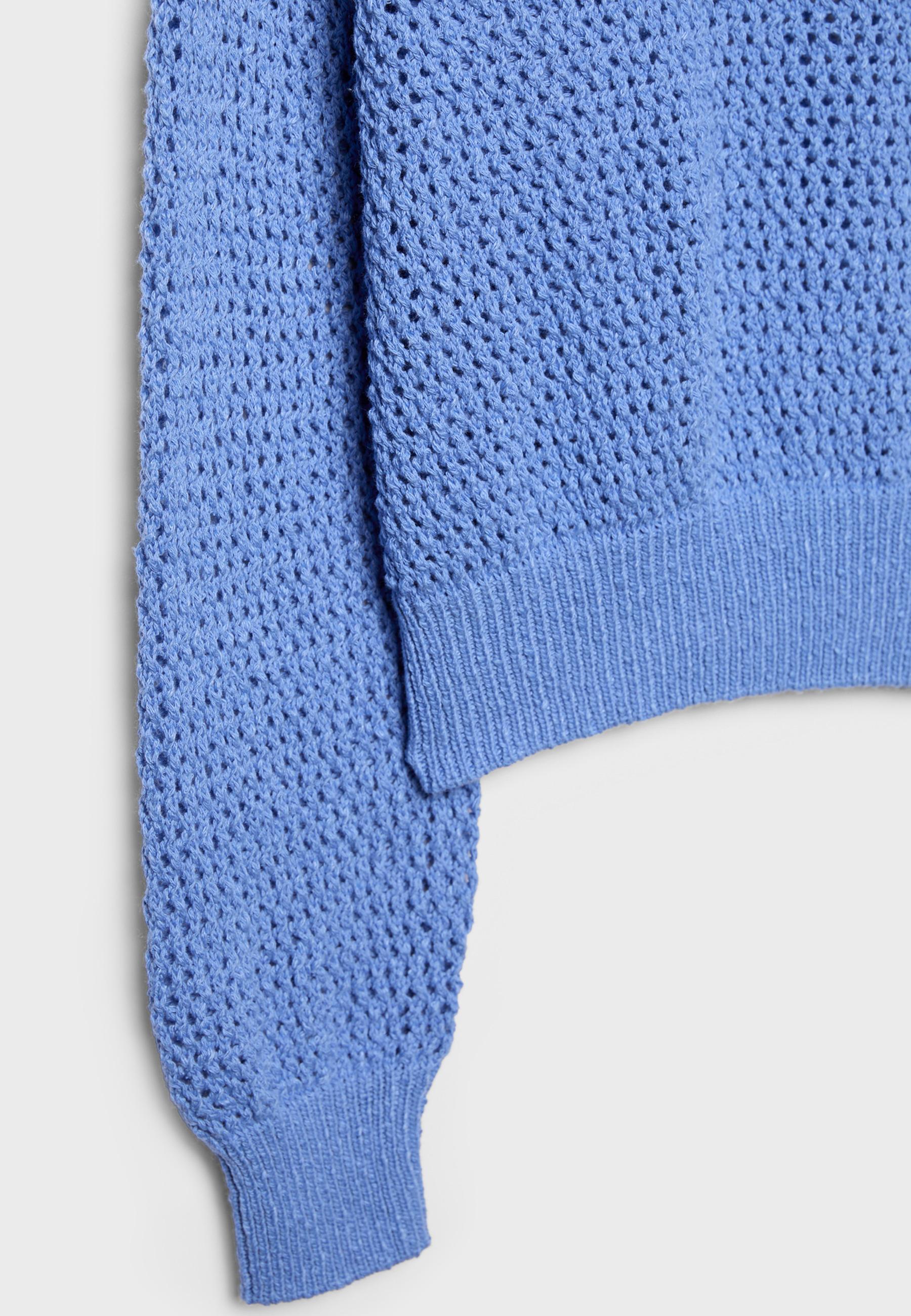 Mesh knit boat neck jumper — Royal blue
