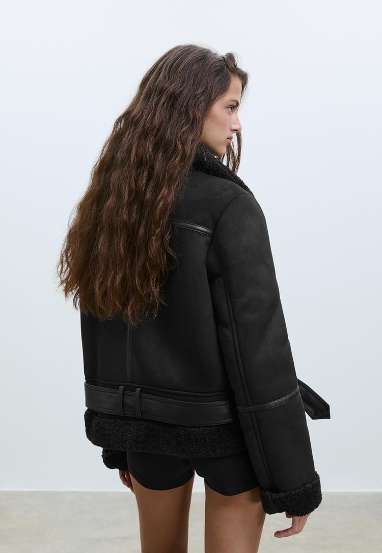 cazadora biker doble faz efecto ante