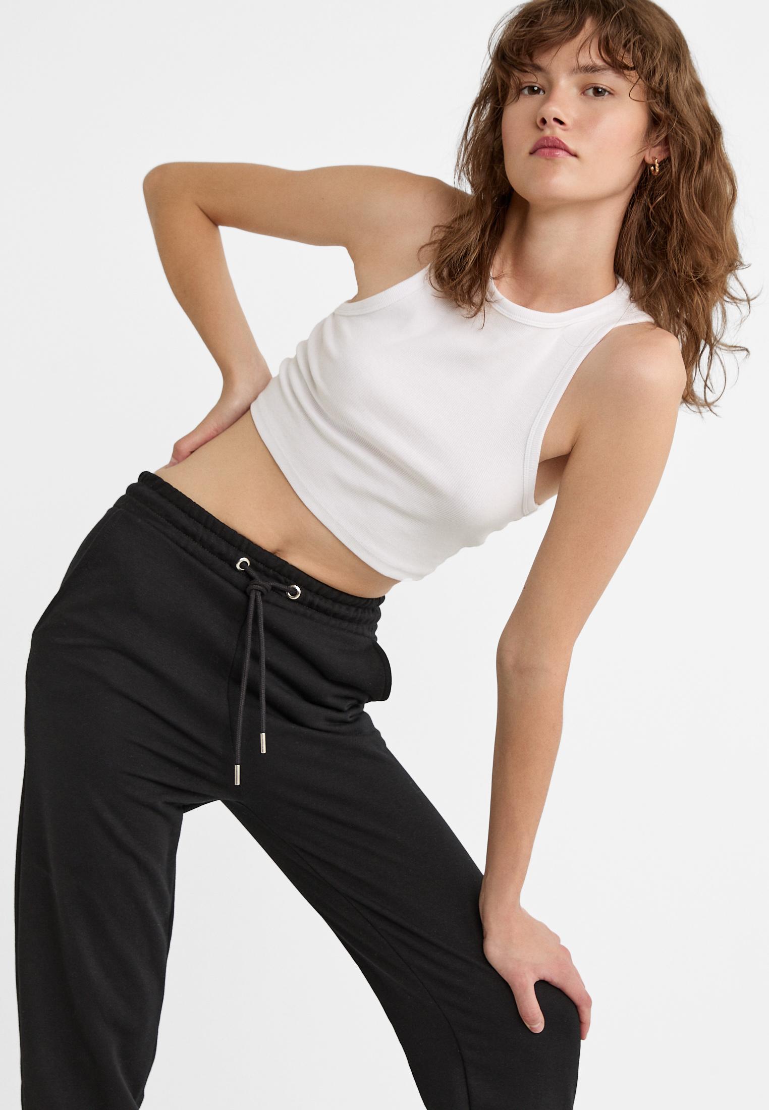 Plush jersey jogging trousers