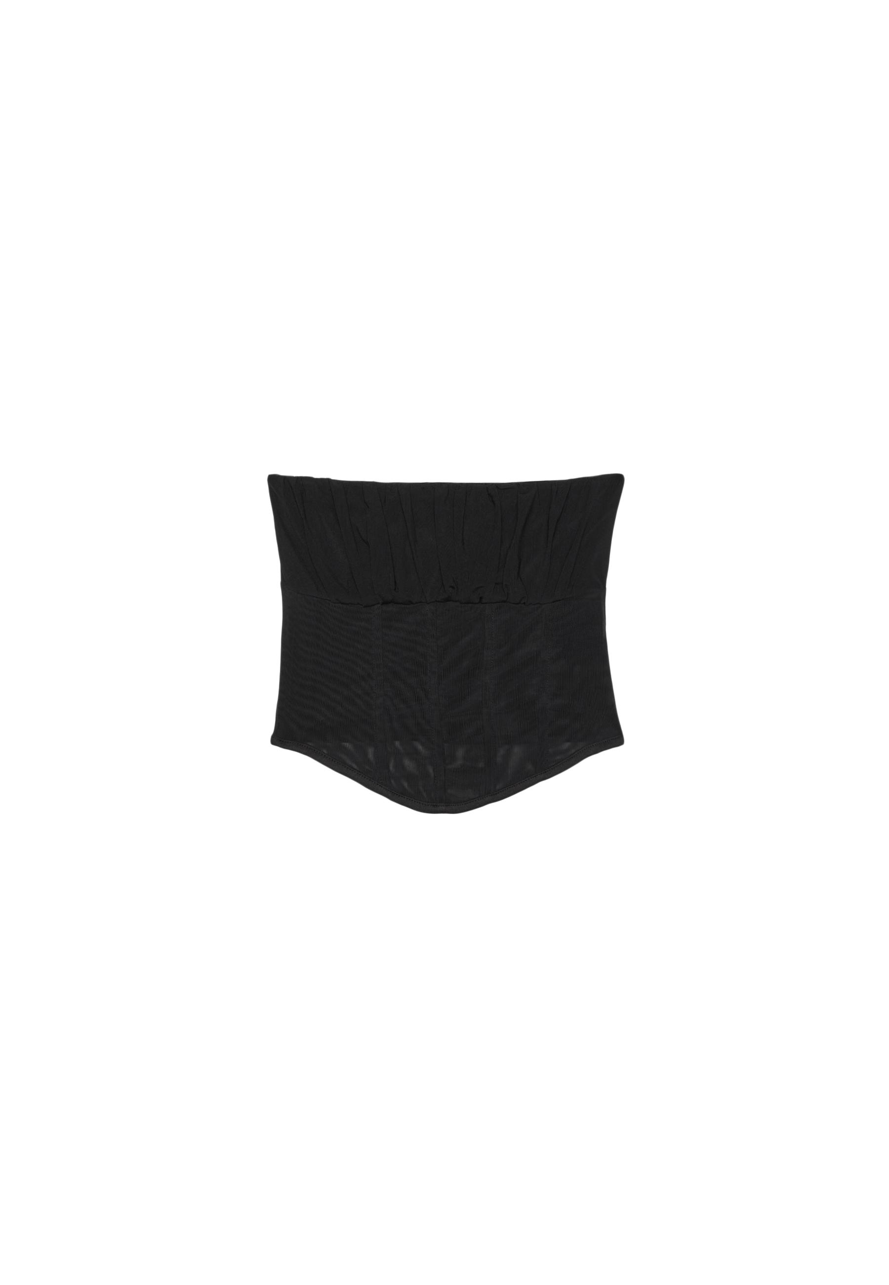 Mesh bodice bandeau top — Black