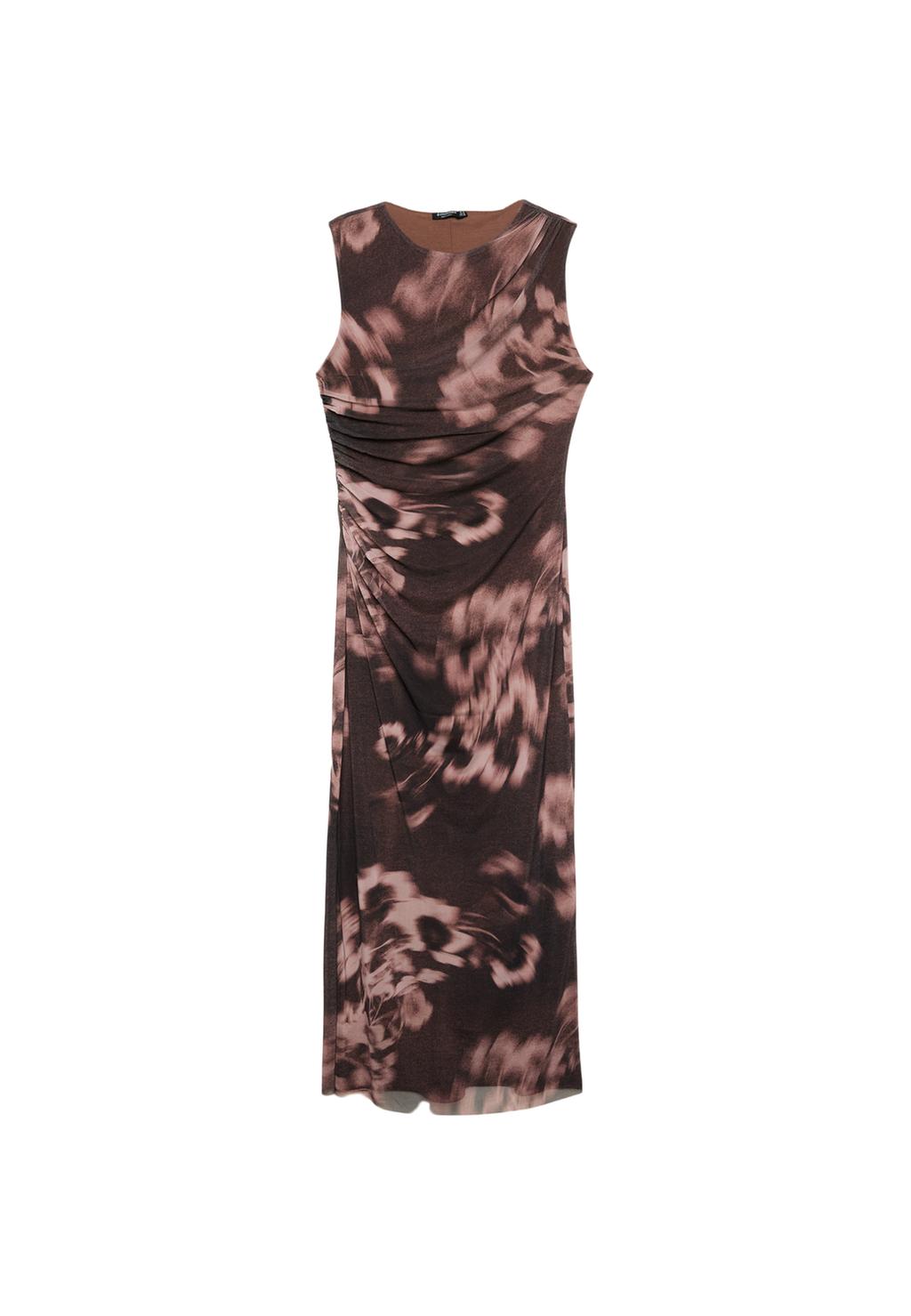 Printed tulle midi dress