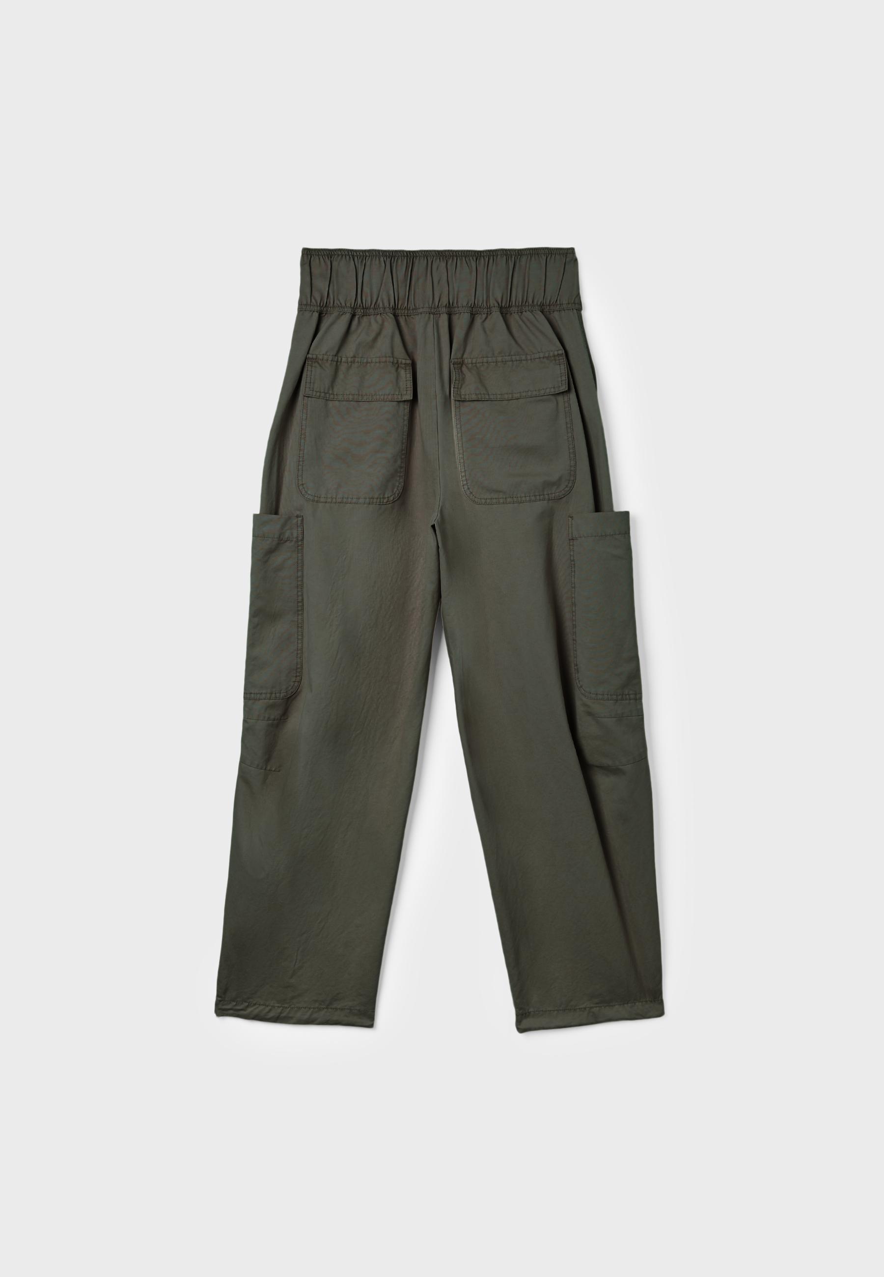 Voluminous cargo trousers with tie detail waist — 0-526