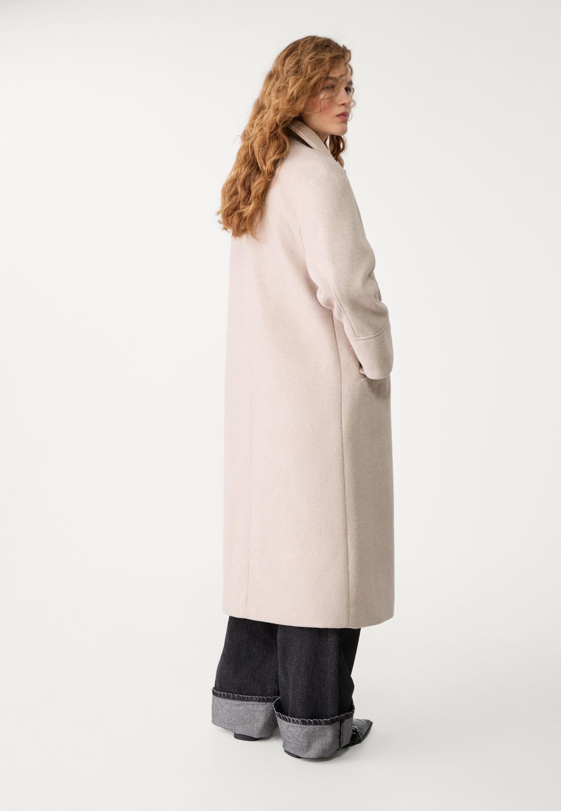 Stradivarius Beiger Oversize Mantel Oversize-Mantel Mit Weicher