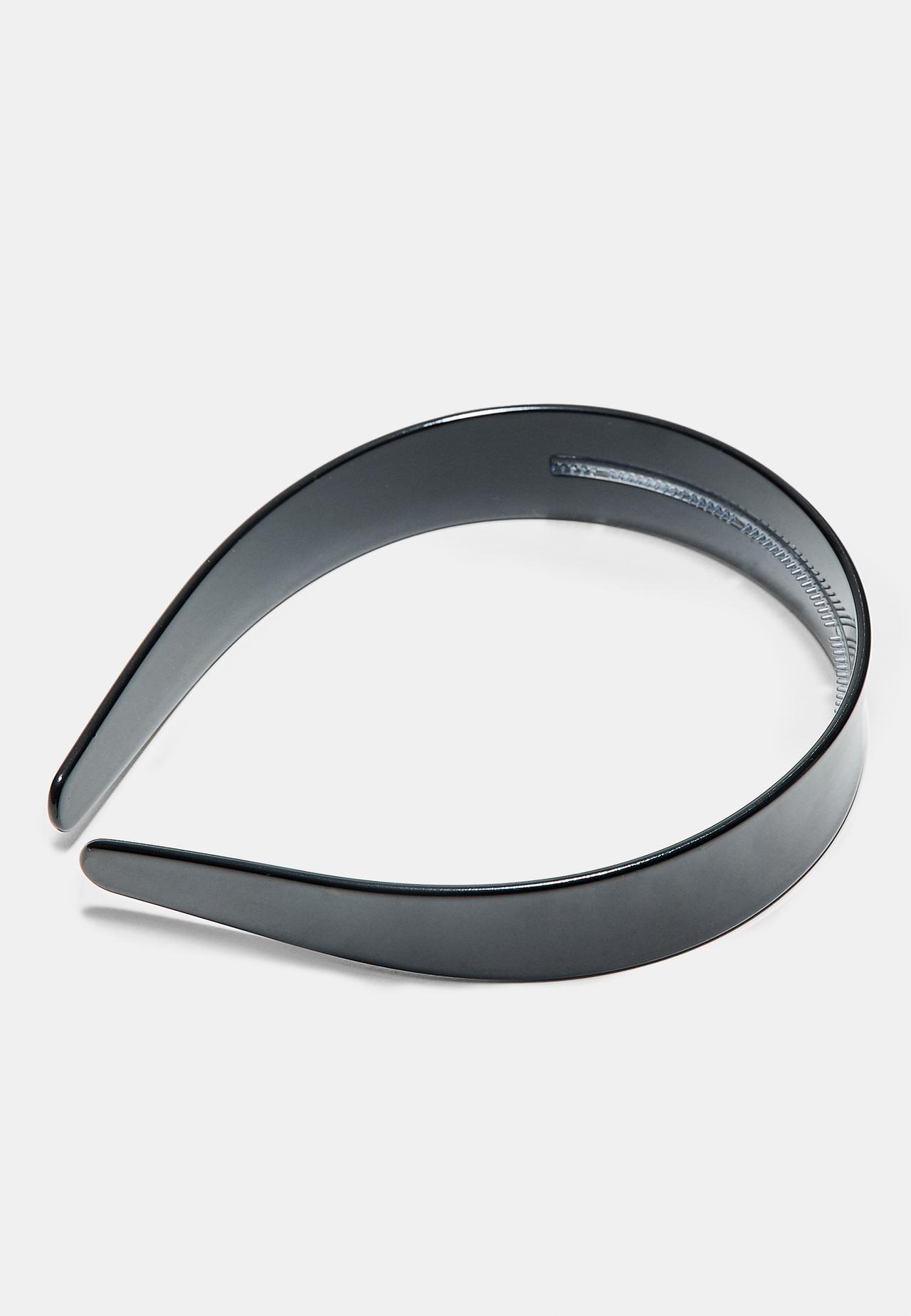 Rigid headband with comb — Black