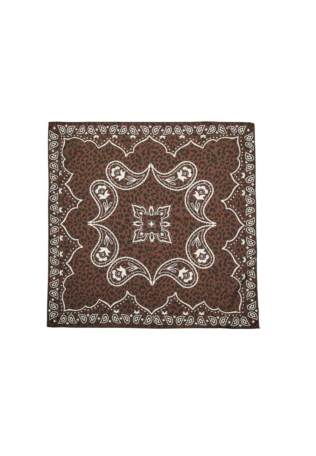 Leopard print bandana scarf