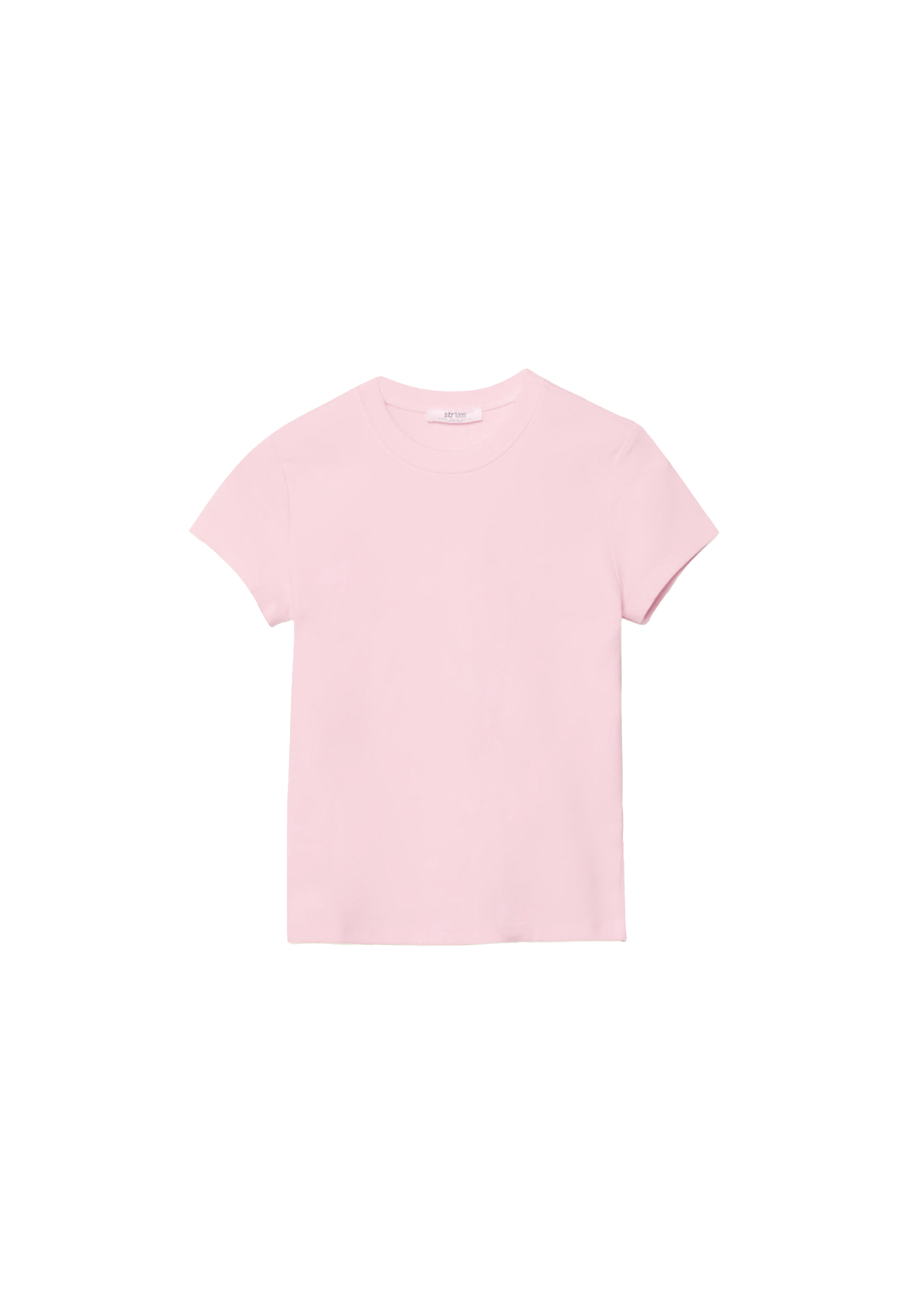 Basic round neck short sleeve T-shirt — Pastel pink
