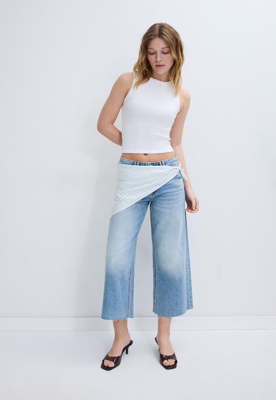 Jeans Hlačno Krilo Z Detajlom Rute