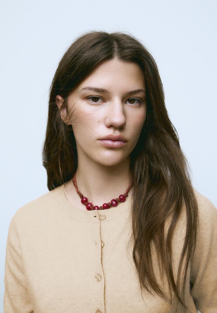 veste en maille a boutons toucher doux