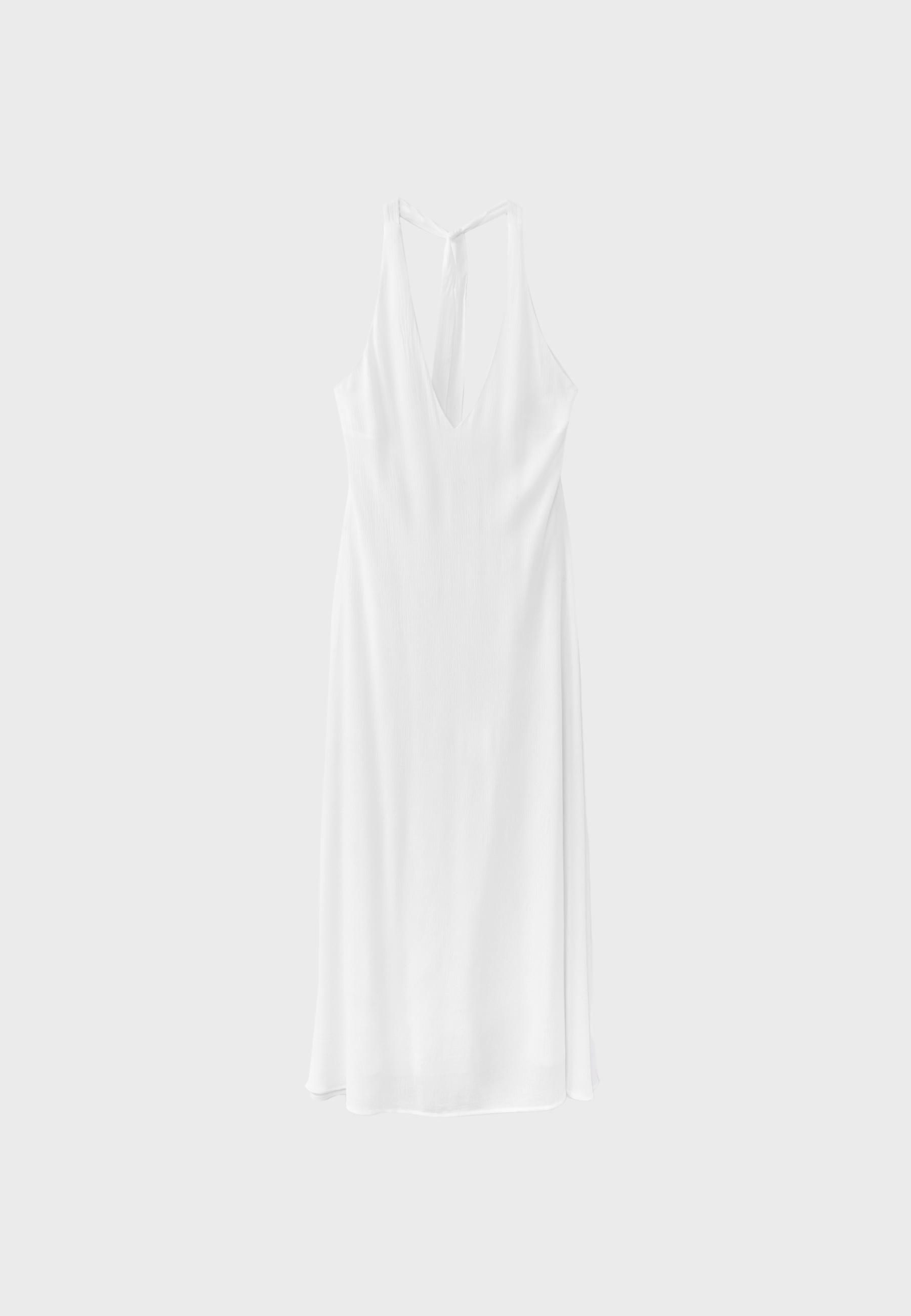 Halter crepe dress — White