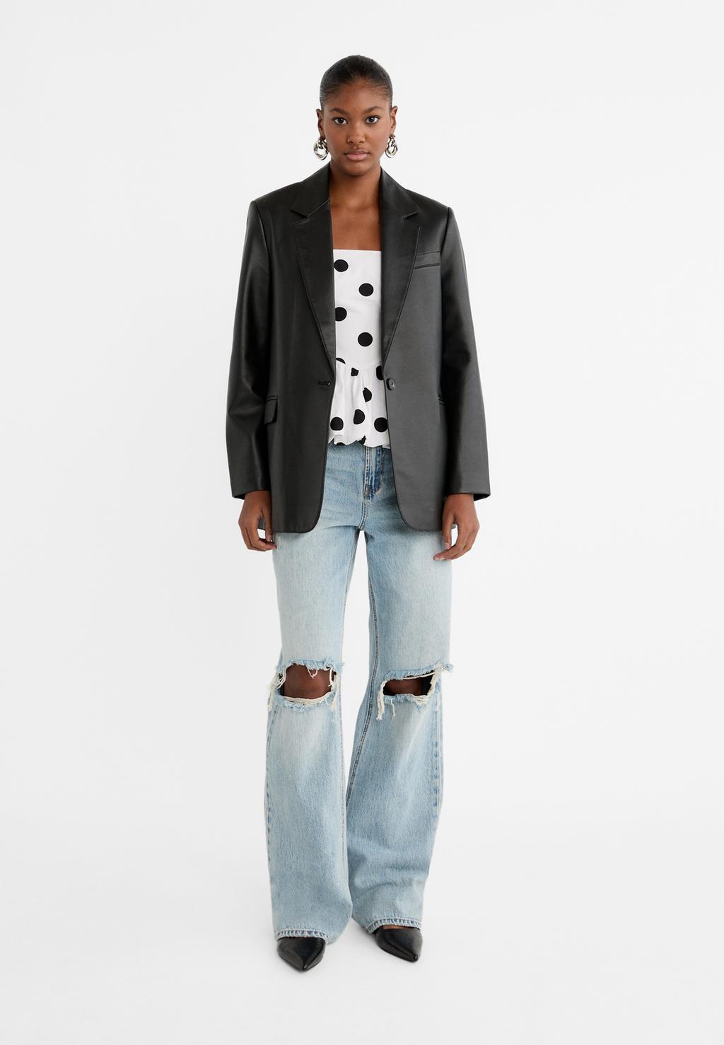 Americana regular fit efecto piel