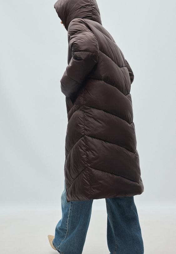 Stradivarius Basic-Steppmantel Braun M