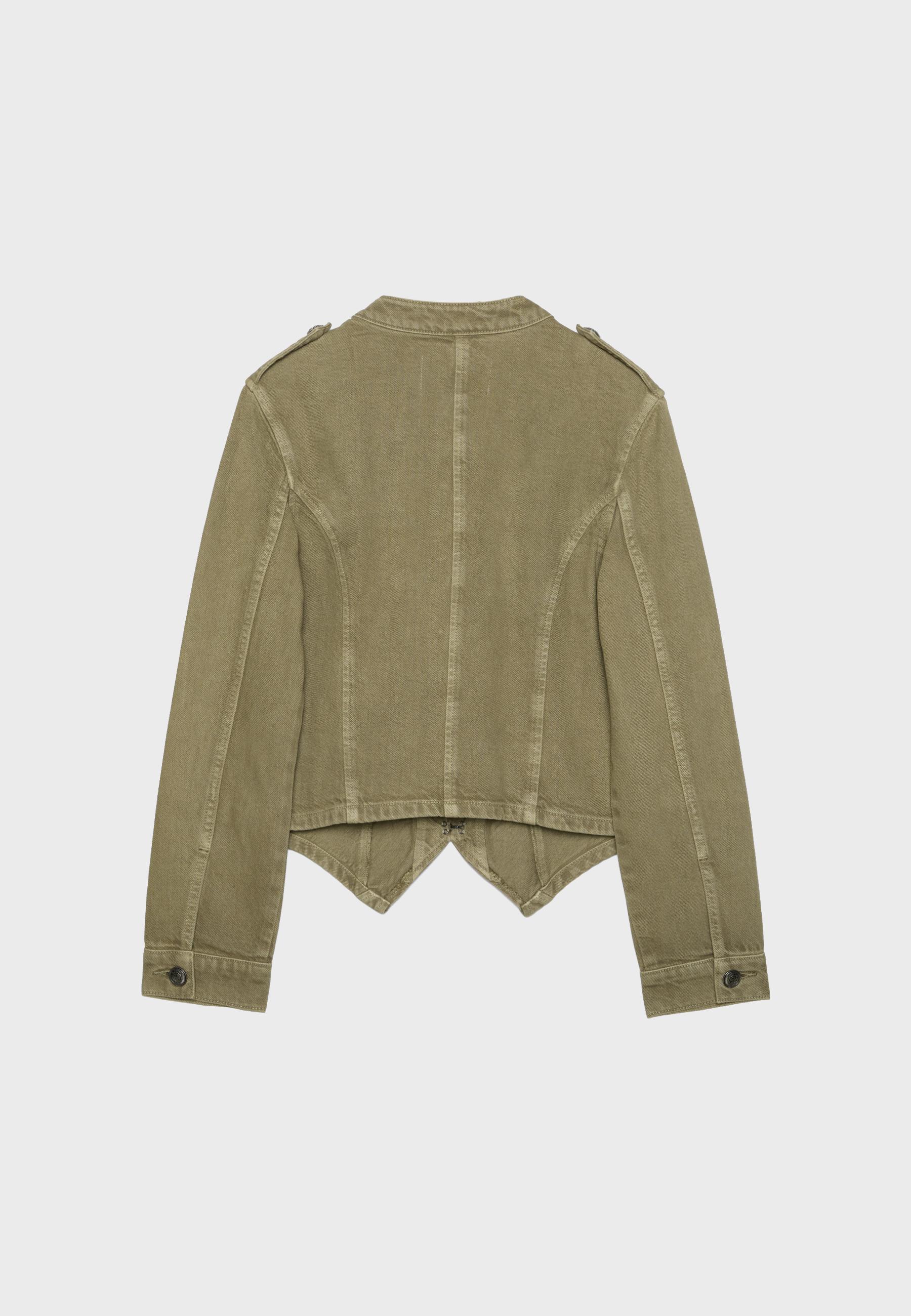 Twill button-up jacket — Khaki