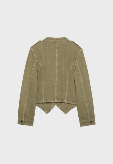 Twill jacket with buttons — Khaki 8