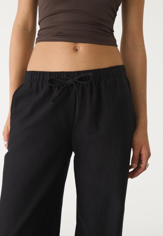 pantalon cordones con lino