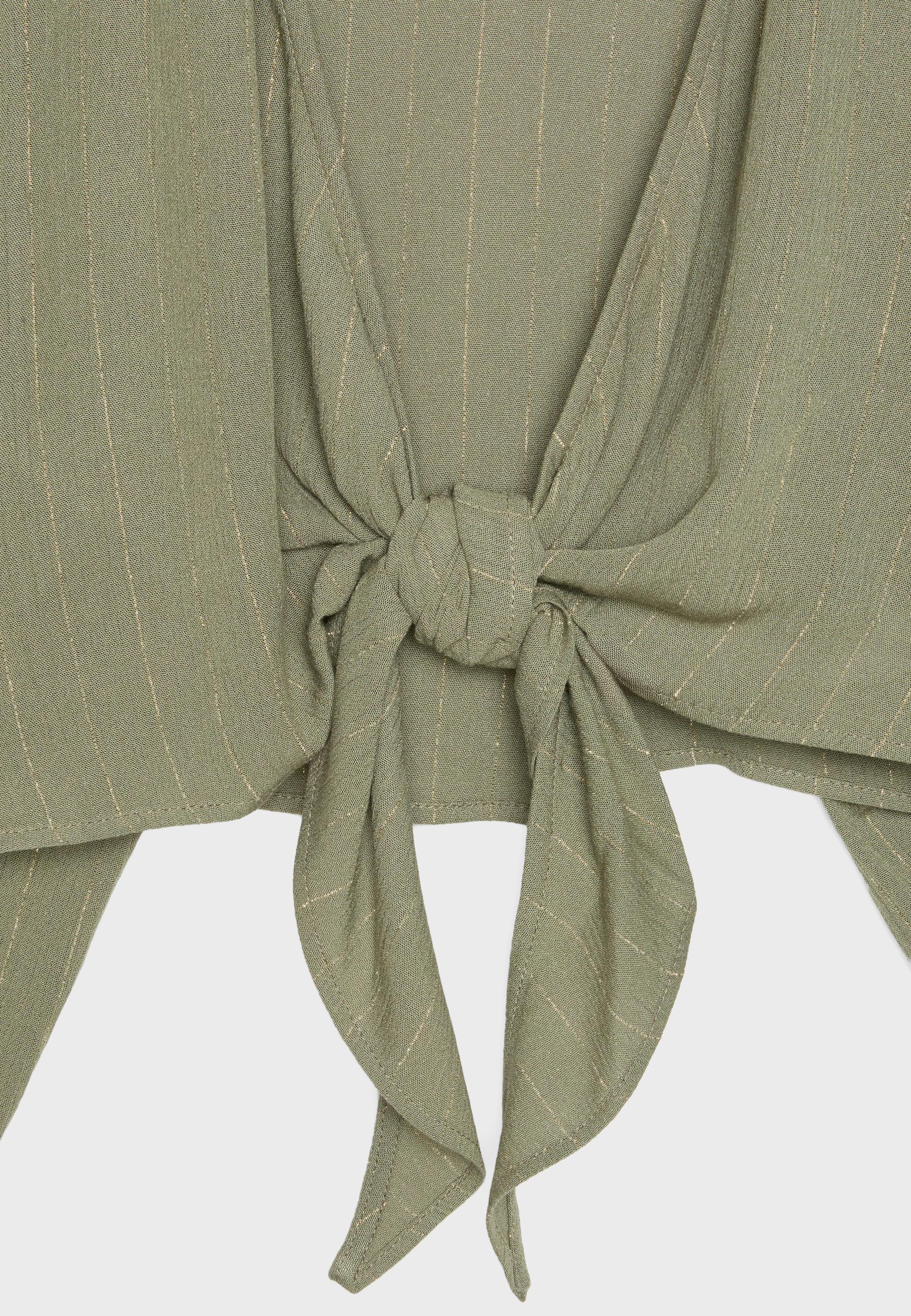 Flowing open blouse — Khaki