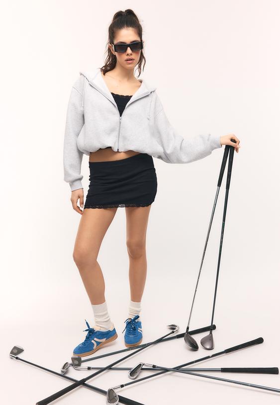 Dantel detaylı şort etek - Görsel 2