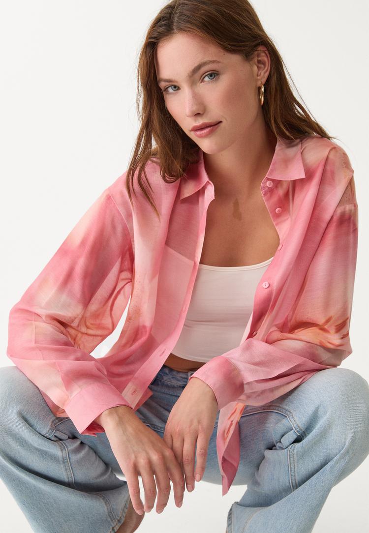 camisa daily fluida estampada