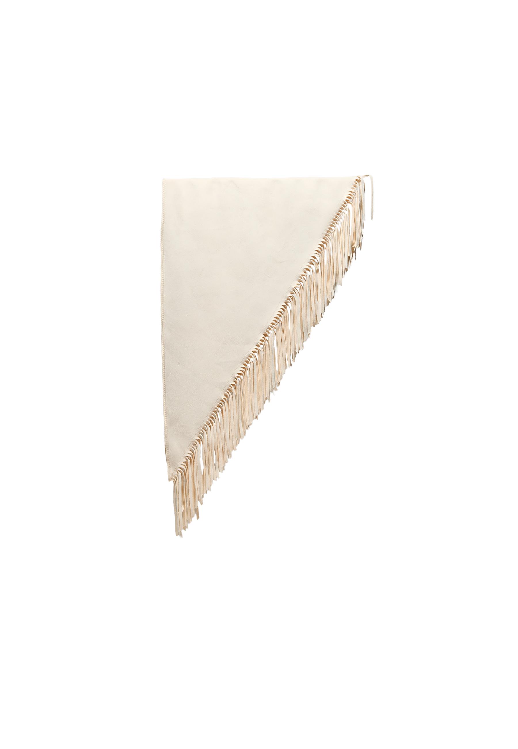 Fringed faux suede sarong — Ecru