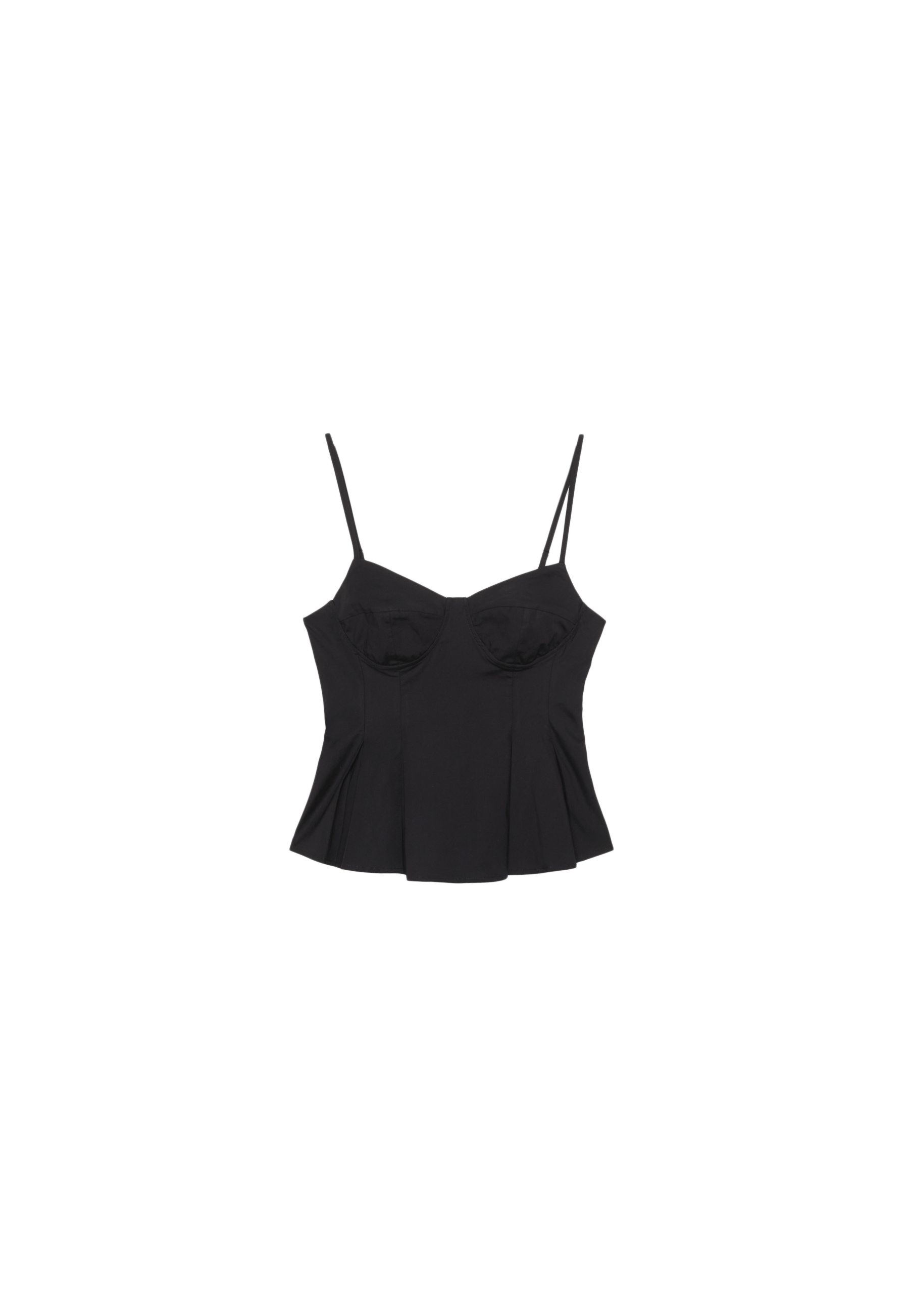 Fitted pleated top — Black