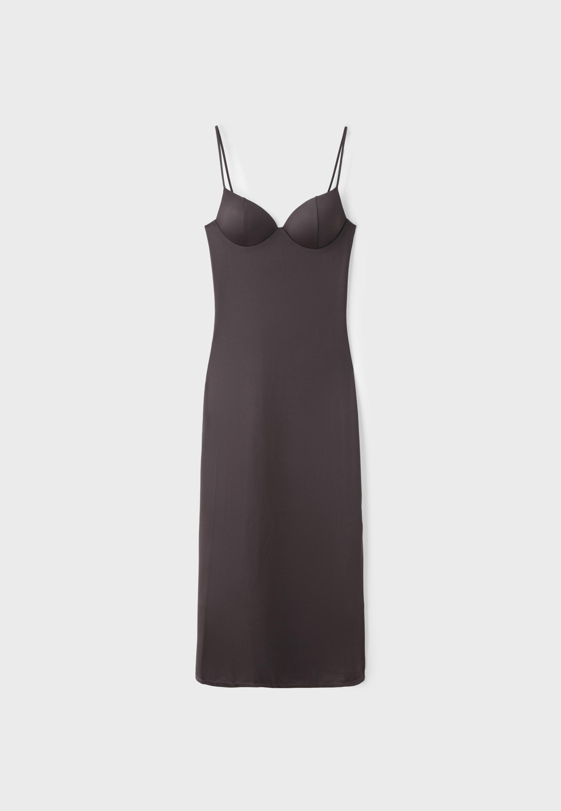 Shapewear fitted dress — Brown