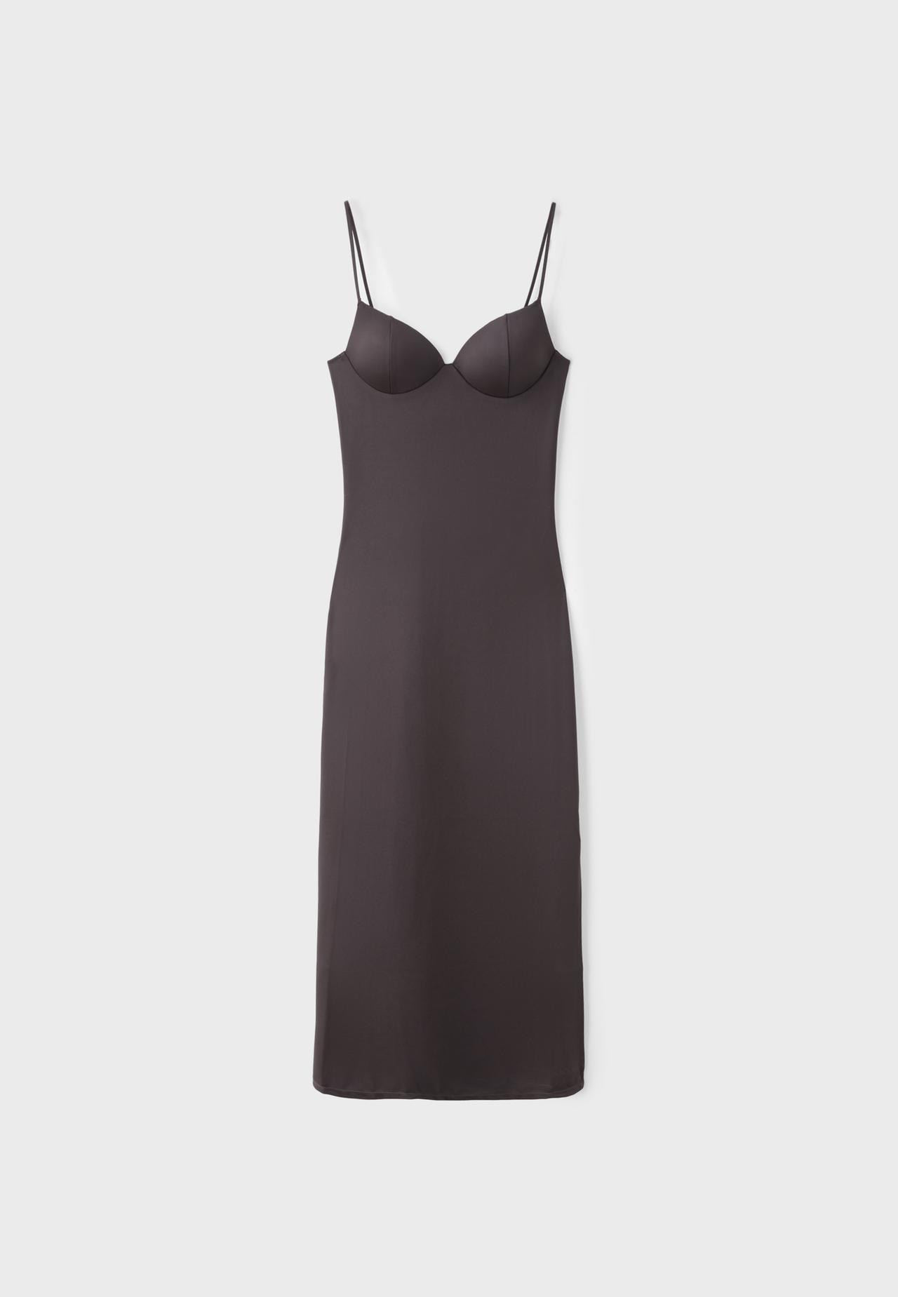 Fitted sculpt  dress — Brown