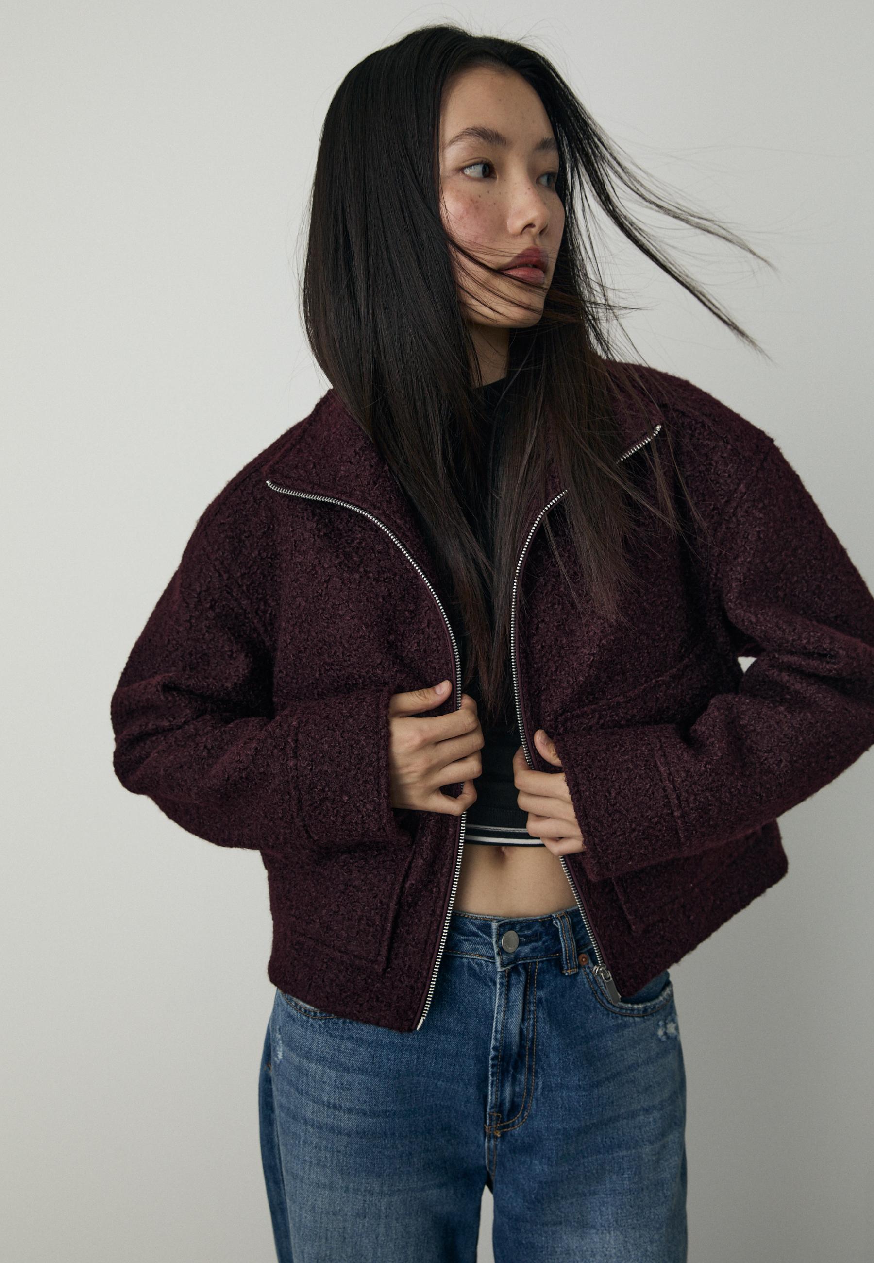 Blouson bouclé à poches