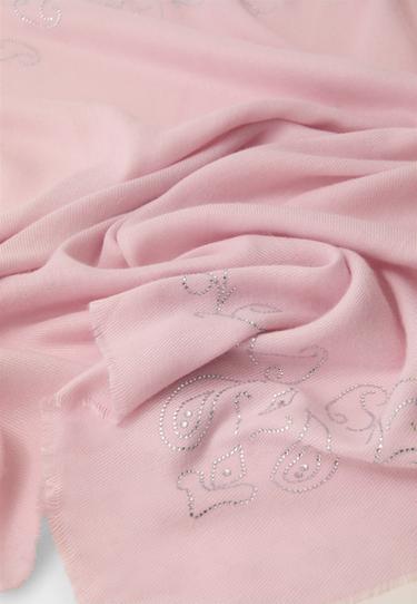 Rhinestones scarf — Pastel pink 3