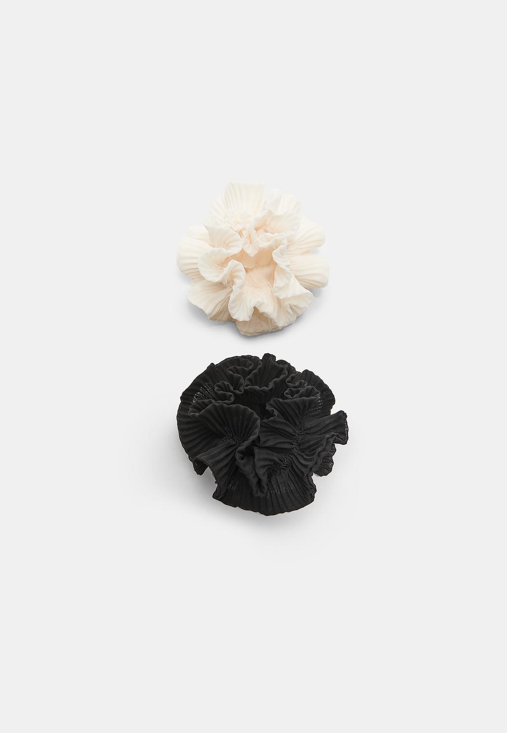 Set di 2 maxi elastici per capelli plissettati